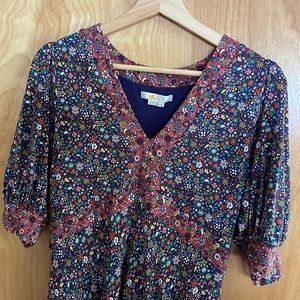 Boden Eva Jersey Midi dress, Mariner blue, prairie floral size 8 R